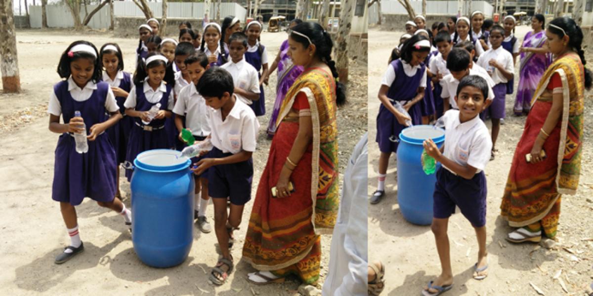 Pune kids contribute leftover water back to schools to water plants